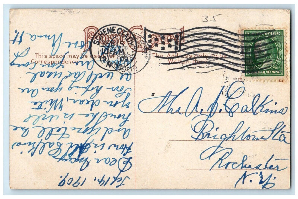 1909 High School Building Street View Schenectady New York NY Antique Postcard
