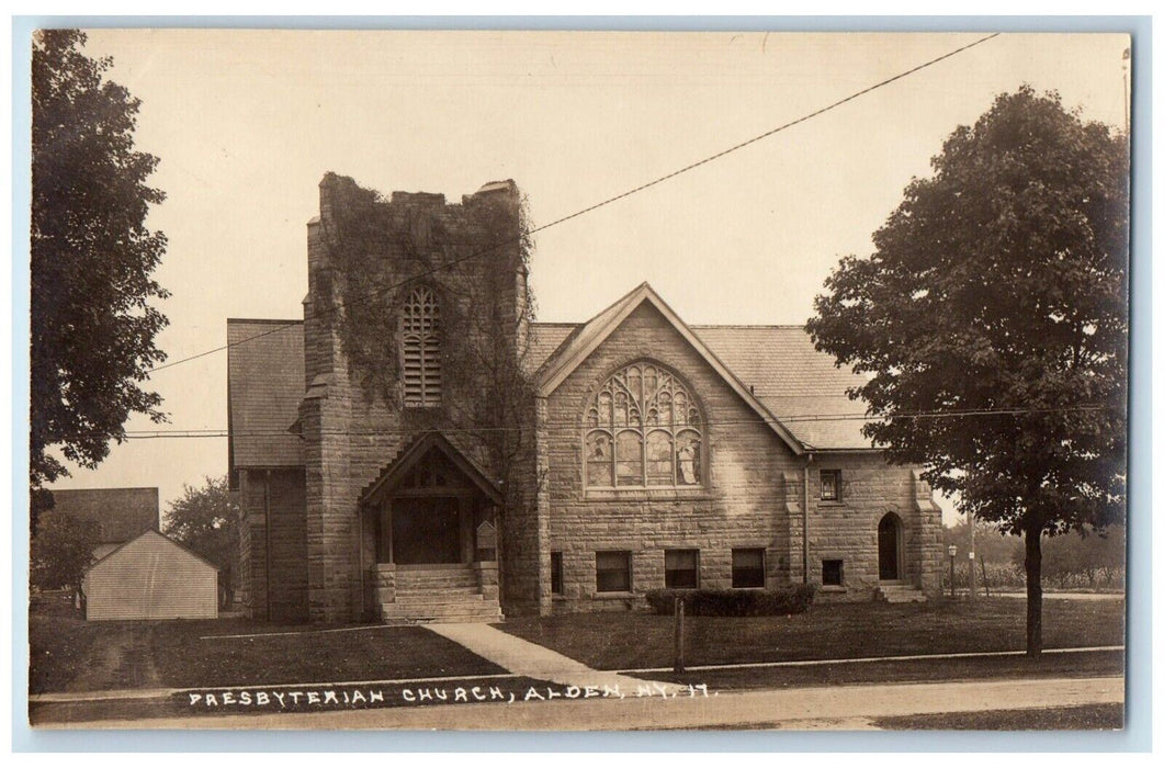 Presbyterian Church Erie County Alden New York NY RPPC Photo Antique Postcard