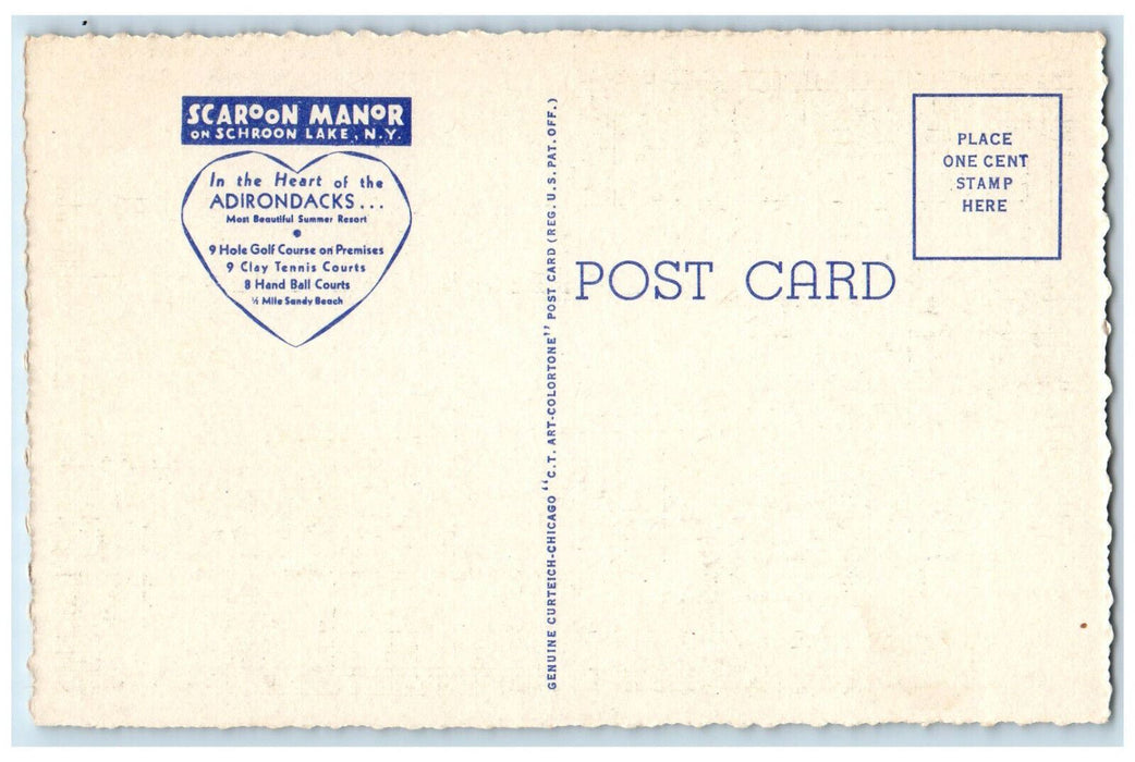 c1940's Championship Handball Courts Scaroon Lake New York NY Postcard