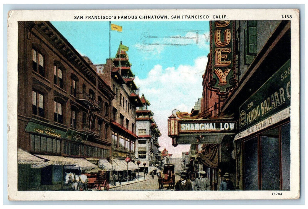 1930 San Francisco's Chinatown San Francisco California CA Vintage Postcard