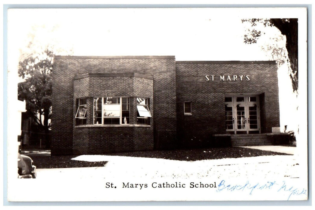 c1950's St. Mary's Catholic School Brockport New York NY RPPC Photo Postcard