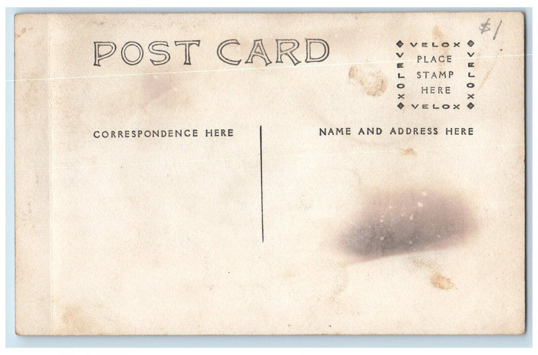 c1910's Child Boy Horse And Wagon Church RPPC Carriage Photo Postcard