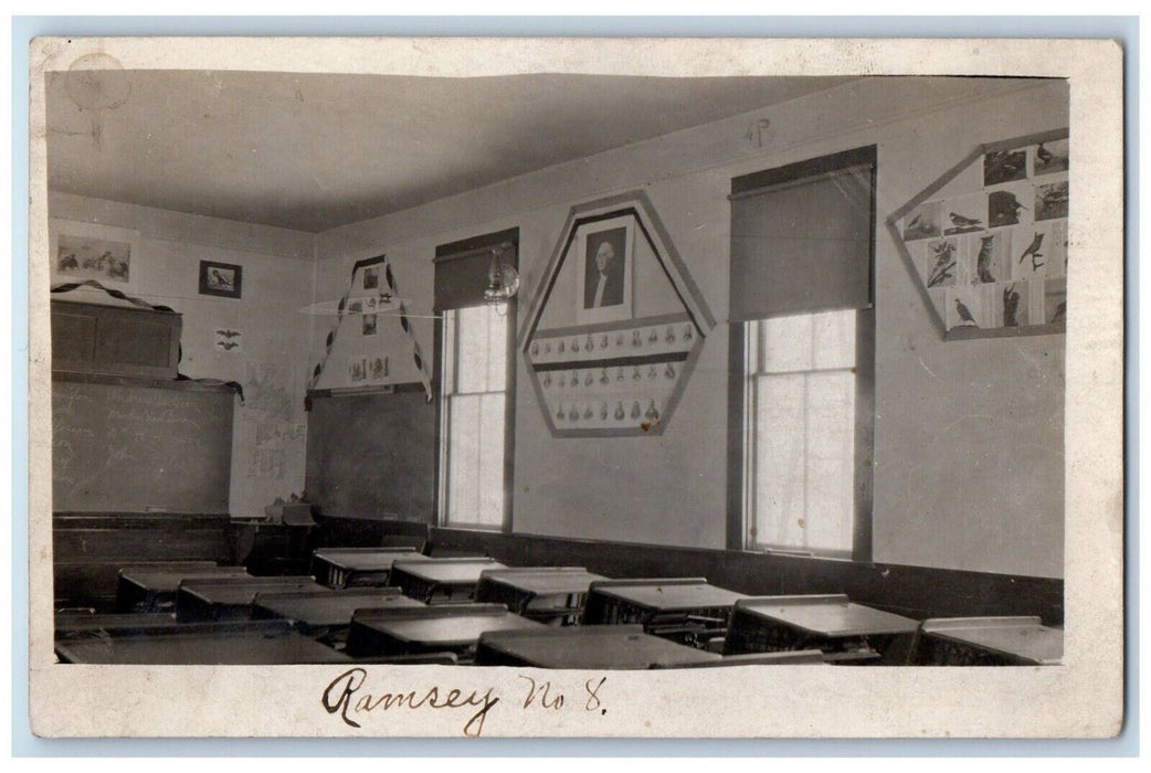 c1910's School Room Interior Desks Chalkboard RPPC Washington Photo Postcard