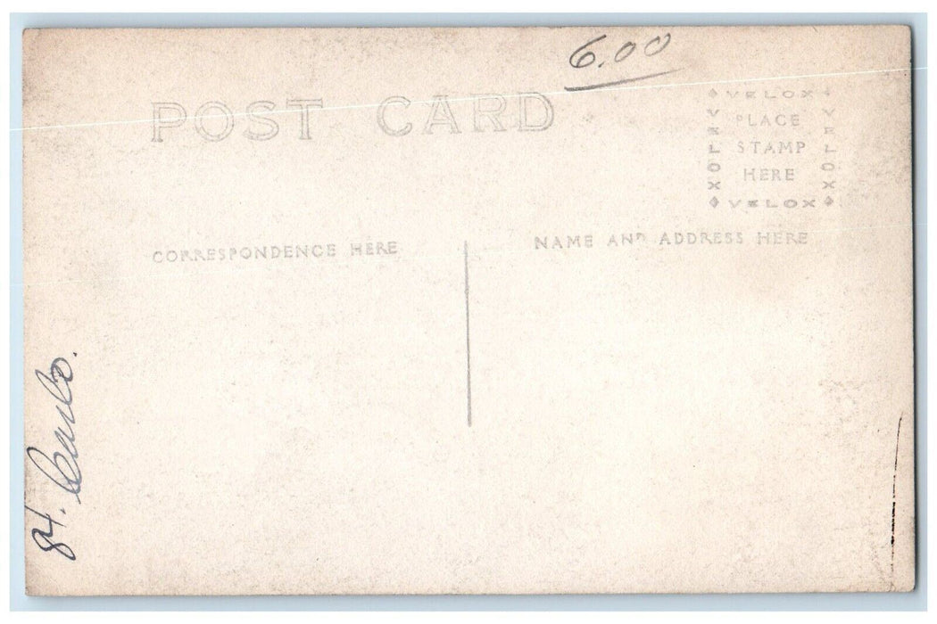 c1910's St. Bernard Dog Pet Candid Man Cigar RPPC Unposted Photo Postcard