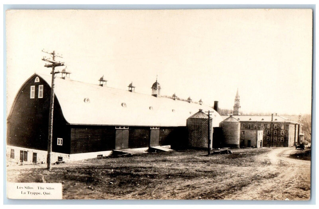 Farm Barn Les Silos The Silos La Trappe Quebec Canada RPPC Photo Postcard