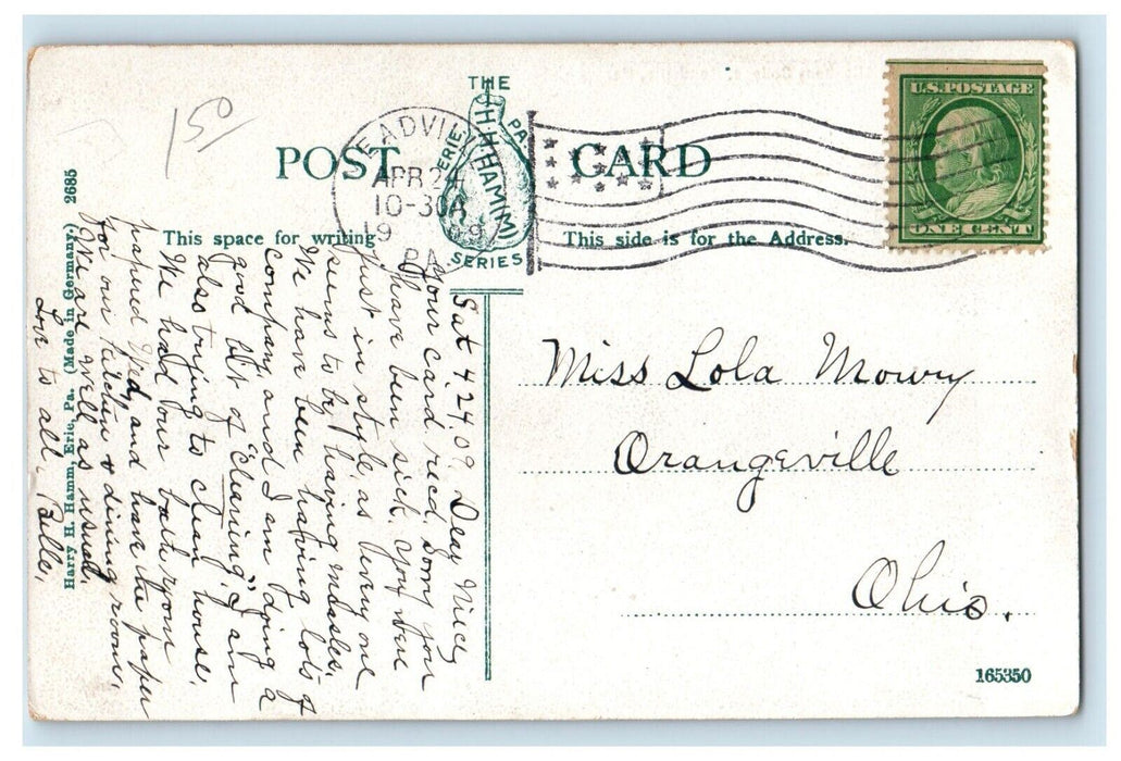 1909 Phi Kappa House Sorority Allegheny College Meadville PA Postcard
