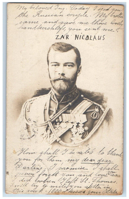 1903 Zar Nicolaus Russia Royalty RPPC Photo Posted Antique Postcard