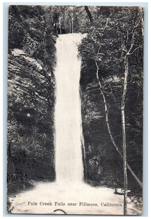 1909 Pole Creek Falls Near Fillmore California CA Antique Posted Postcard