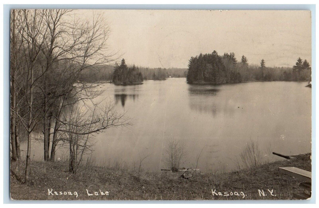 1909 Kasoag Lake View Kasoag Syracuse New York NY RPPC Photo Antique Postcard