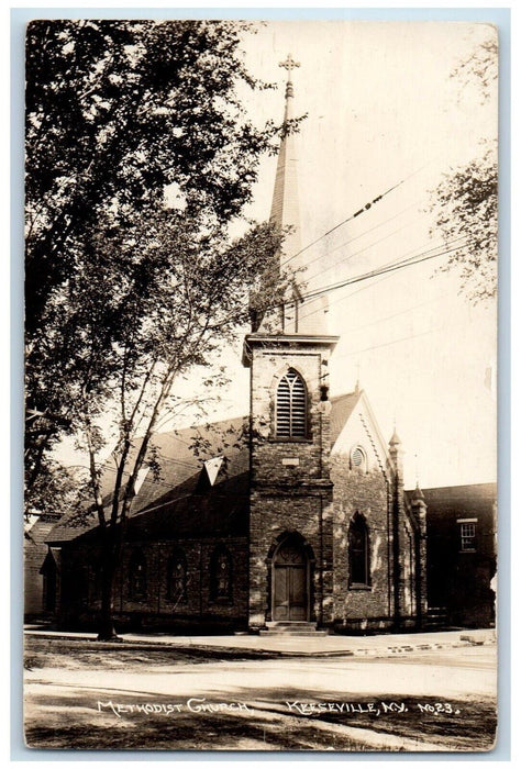 c1910's Methodist Church Keeseville NY, On Lake Champlain RPPC Photo Postcard