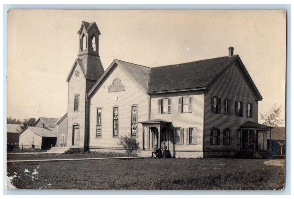 1912 View Of Church La Fargeville New York NY RPPC Photo Posted Antique Postcard