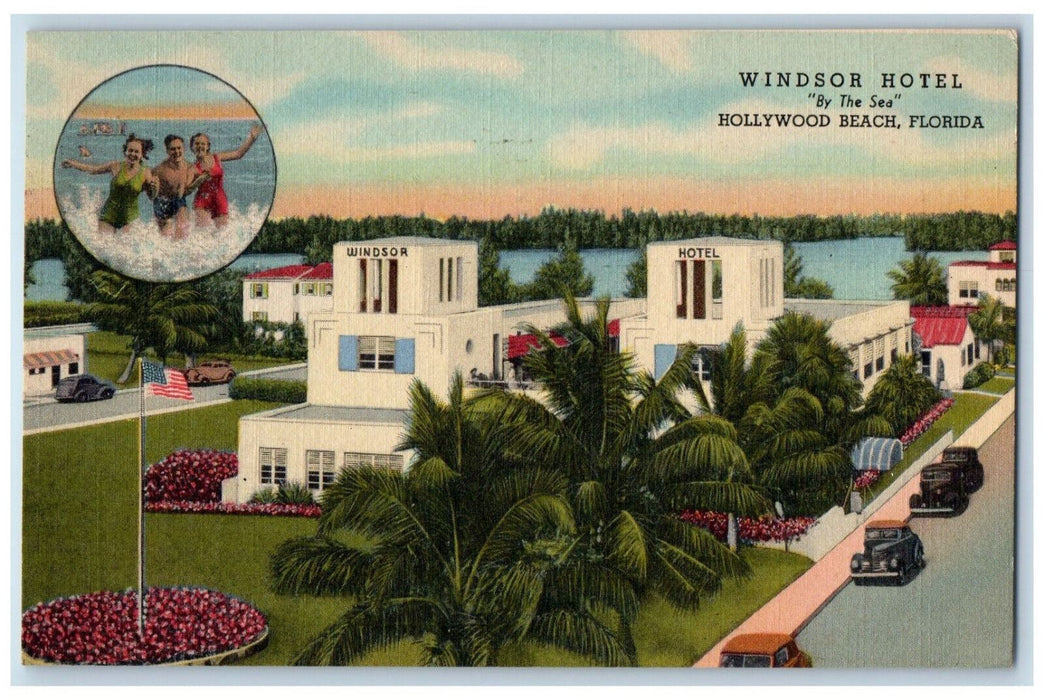 1949 Windsor Hotel By The Sea Hollywood Beach Florida FL Posted Postcard