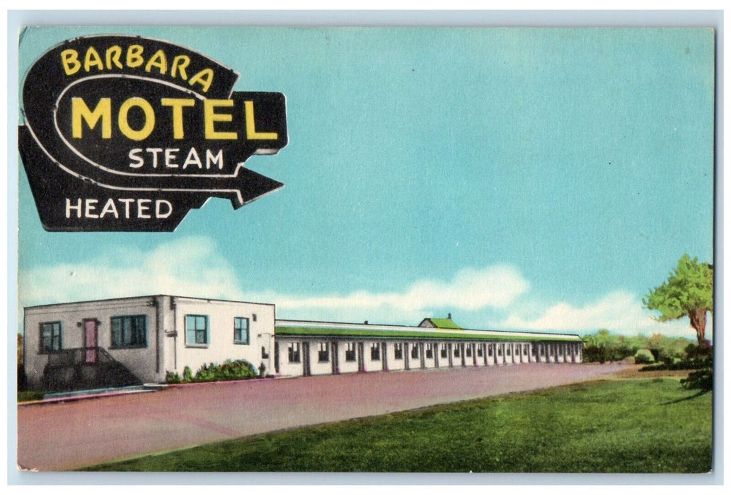 c1950's Barbara Motel Steam Heated Sania Ontario Canada Unposted Postcard