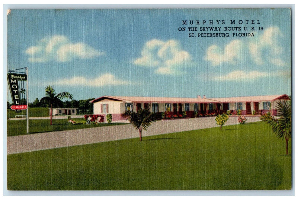 c1950's Murphy's Motel on the Skyway Route St. Petersburg FL Unposted Postcard
