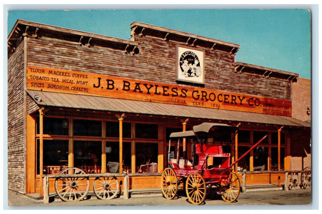 1964 J.B. Bayless Grocery Co. Joshua Tennessee TN Horse Carriage Postcard