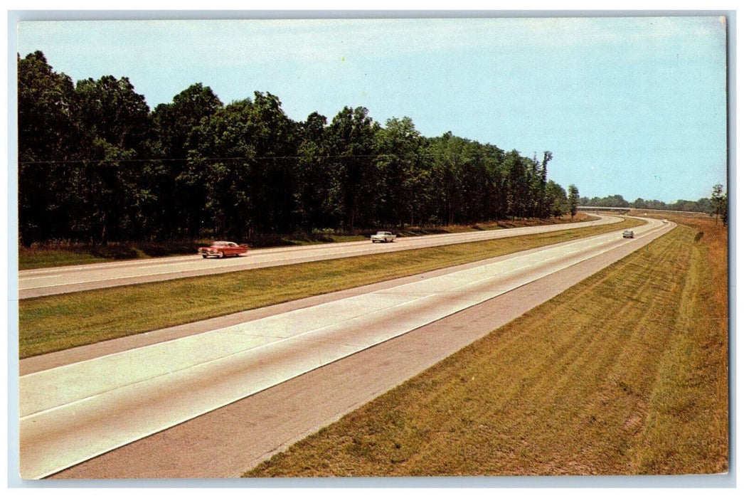 c1960's The Indiana Toll Road Between Chicago and New York IL Postcard