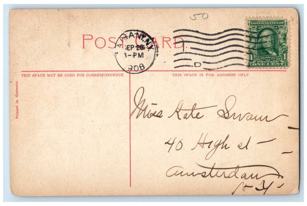 1908 North Pearl Street Streetcar Store Building Horse Albany New York Postcard
