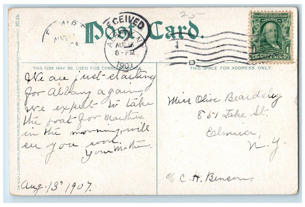 1907 Albany Business College Building Exterior Street Albany New York Postcard