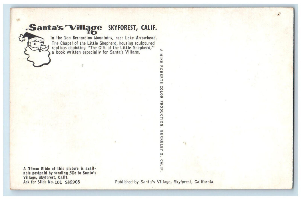 c1950's Chapel of the Little Shepherd Santa's Village Skyforest CA Postcard