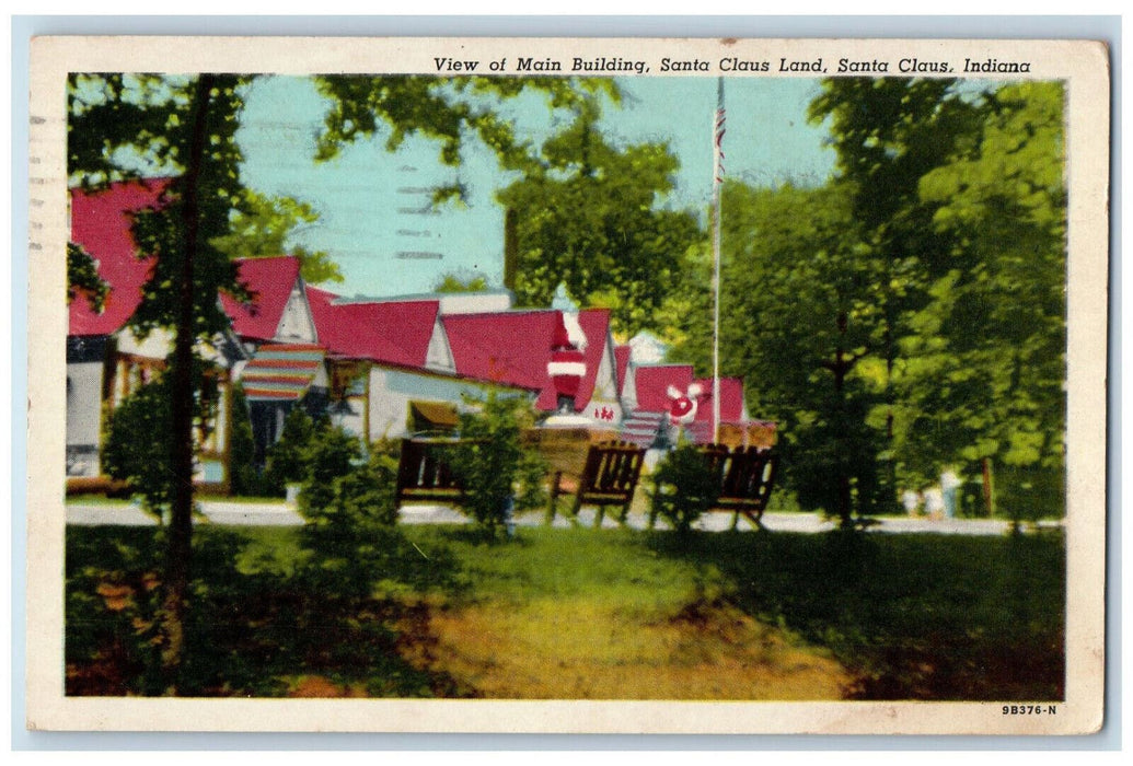 1965 View of Main Building Santa Claus Land Santa Claus Indiana IN Postcard