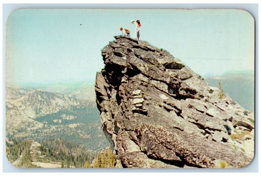 c1950's Climbers on Top of Mountain in North Idaho ID Vintage Postcard
