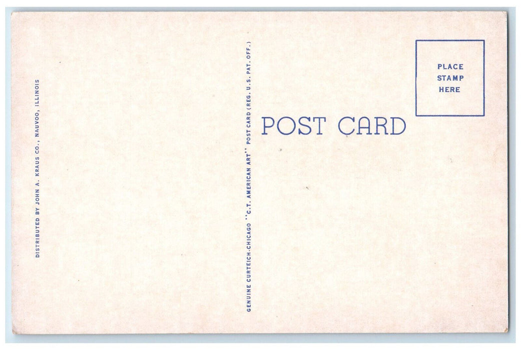 c1930's Scenic Sheridan Point on Route 96 Nauvoo Illinois IL Vintage Posted
