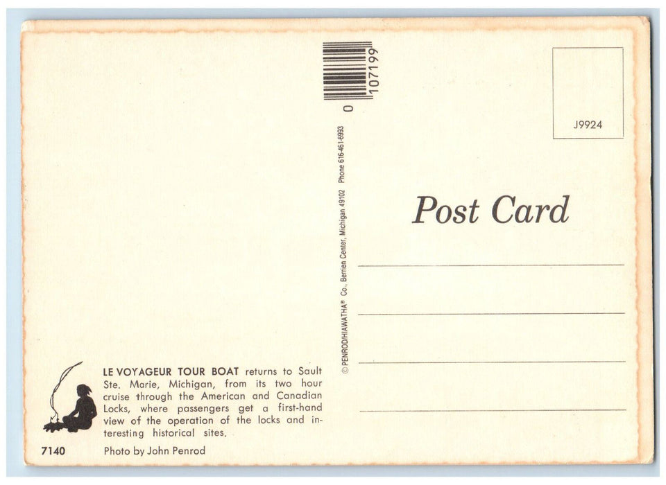 c1960's Le Voyageur Soo Locks Boat Tours Sault Ste Marie Michigan MI Posted