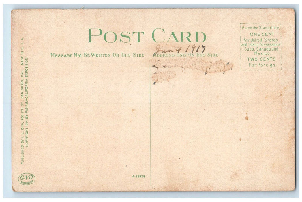 1915 Reflections in Large Lagoon Panama-California Exposition CA Postcard