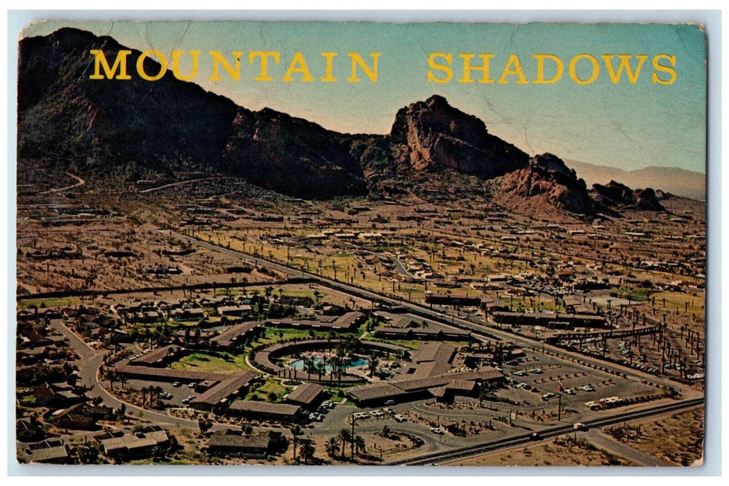 1965 Air View Mountain Shadows Hotel Resort Golf Course Scottsdale AZ Postcard