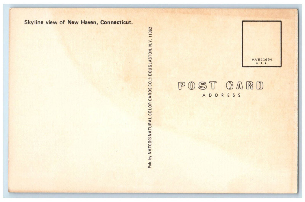 c1950's Skyline View of New Haven Connecticut CT Unposted Vintage Postcard
