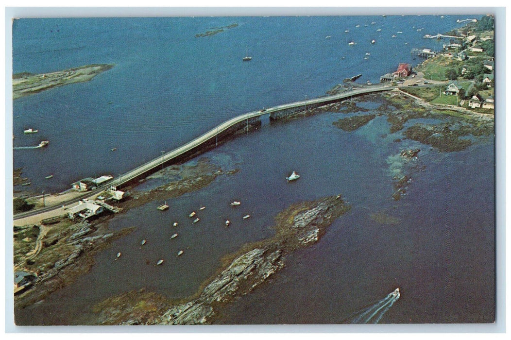 c1950's Aerial View of Bailey Island Bridge Maine ME Unposted Postcard