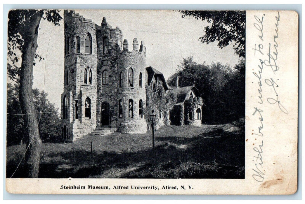 c1905 Steinheim Museum Alfred University Exterior Lamp Alfred New York Postcard