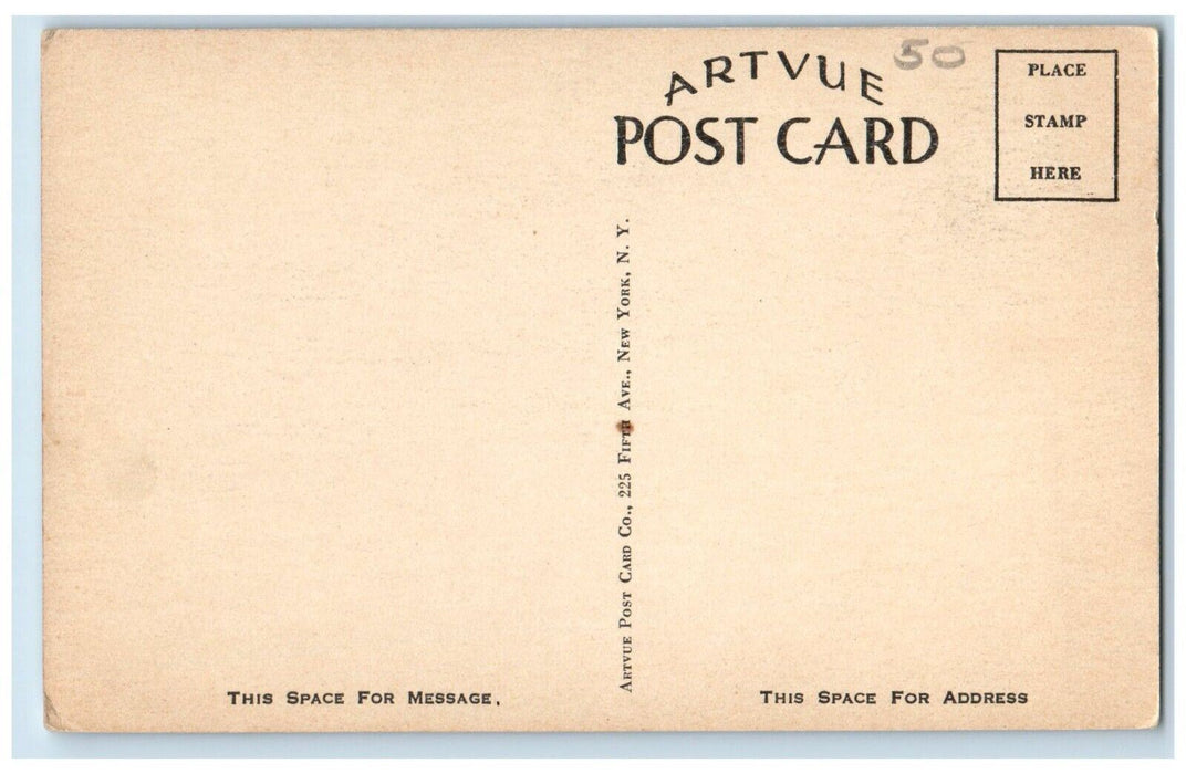 c1940 Lobby Burden Hall Totem Lodge Burden Lake Averill Park NY Artvue Postcard