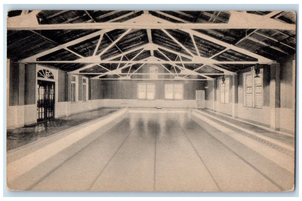 1940 Swimming Pool Indoor Totem Lodge Burden Lake Averill Park New York Postcard