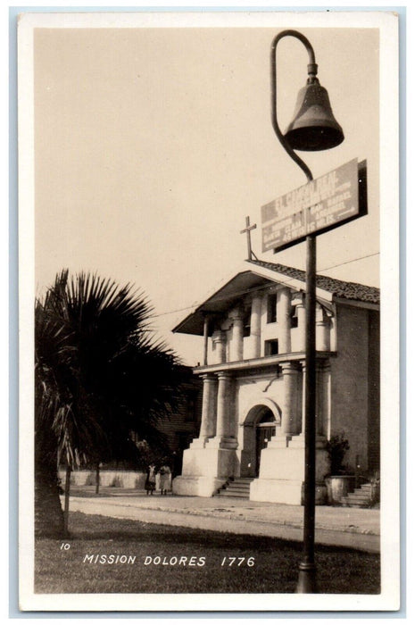 c1920's Mission Delores 1776 Church San Francisco CA RPPC Photo Postcard