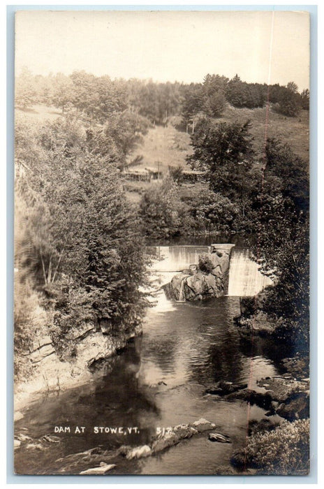 c1910's River Dam Forest At Stowe Vermont VT RPPC Unposted Photo Postcard