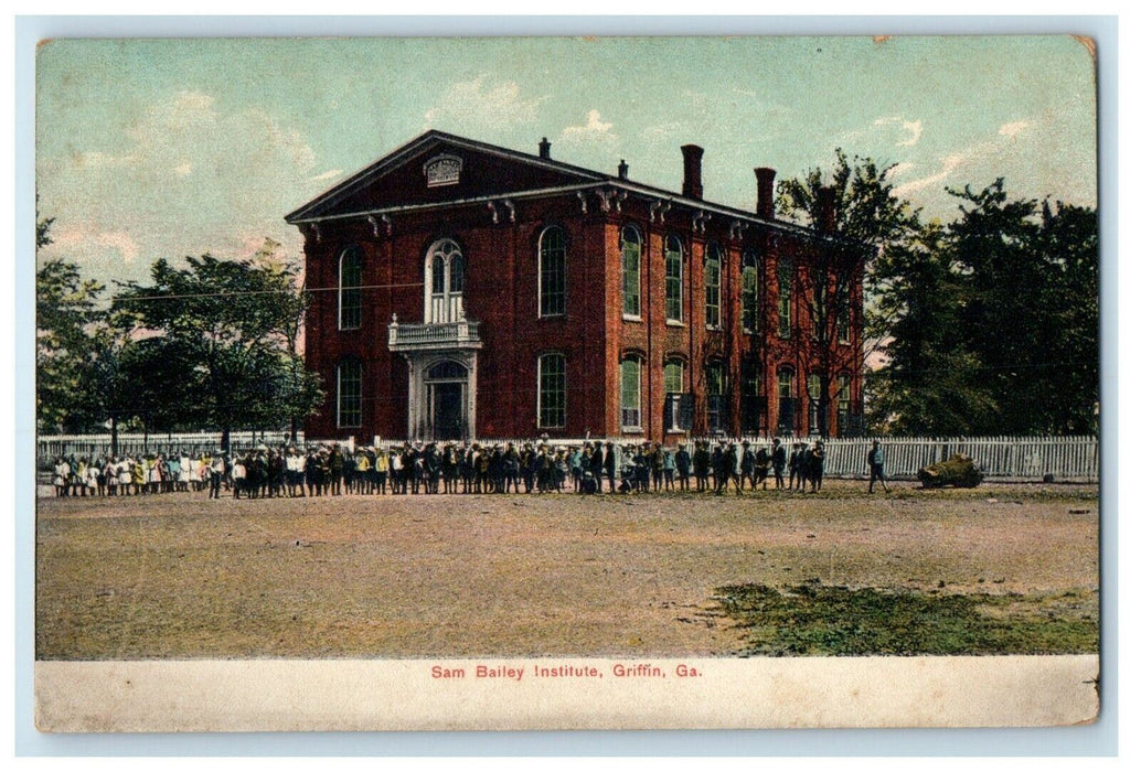 1910 Sam Bailey Institute Griffin Georgia GA RPO Children Posted Postcard