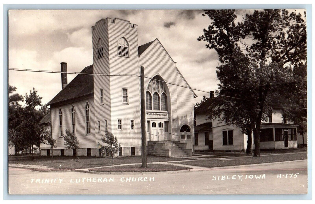 c1940's Trinity Lutheran Church L.L. Cook H-175 Sibley IA RPPC Photo Postcard