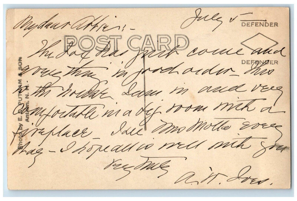 c1920's First Parish Church Wright Tavern Concord MA RPPC Posted Photo Postcard