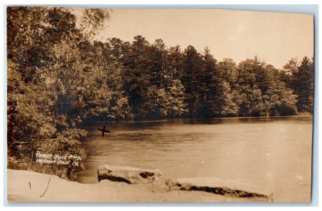 c1910's Parker Mills Pond Shore Wareham Massachusetts MA RPPC Photo Postcard