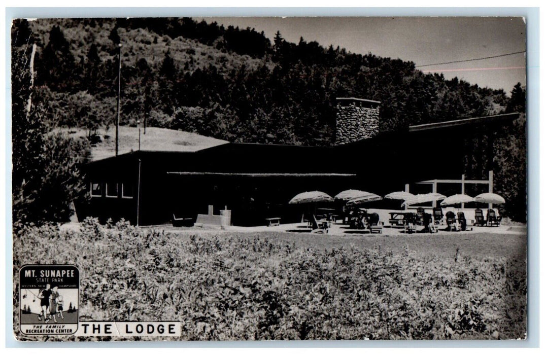 1952 The Lodge Recreation Center Mt. Sunapee State Park NH RPPC Photo Postcard
