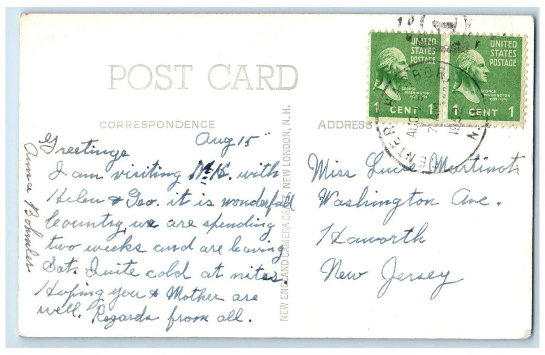 1952 The Lodge Recreation Center Mt. Sunapee State Park NH RPPC Photo Postcard