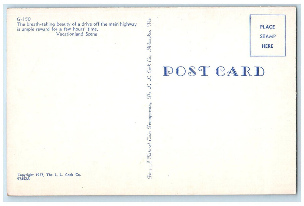 c1960's Beauty of a Drive off Main Highway Houghton Lake Michigan MI Postcard