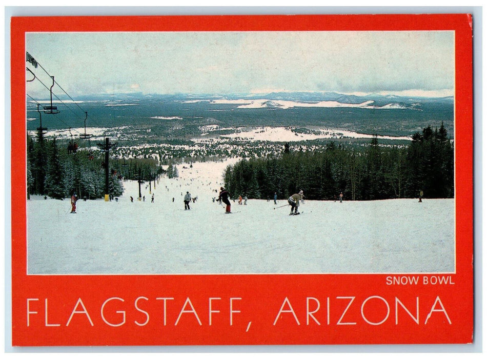 c1960's Ice Skiing Cable Car Snow Bowl Flagstaff Arizona AZ Postcard