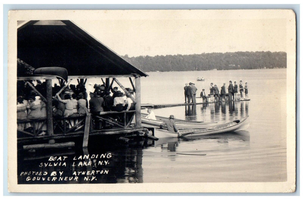 c1910's Boat Landing Sylvia Lake New York NY RPPC Photo Posted Antique Postcard