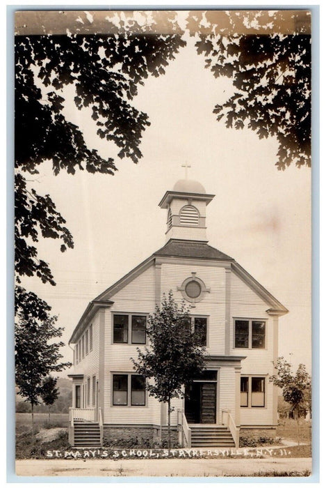 c1910's St. Mary's School Strykersville New York NY RPPC Photo Antique Postcard