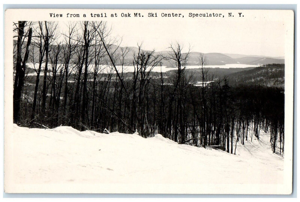 View From Trail Oak Mt. Ski Center Speculator New York NY RPPC Photo Postcard