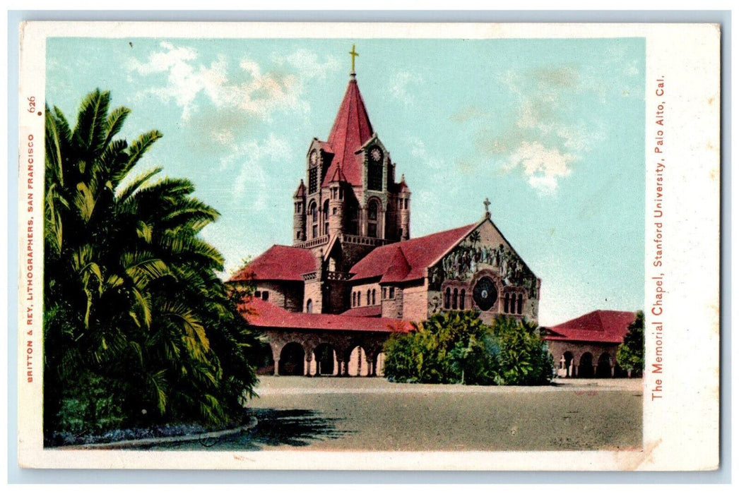 c1905 Memorial Chapel Stanford University Palo Alto California CA Postcard