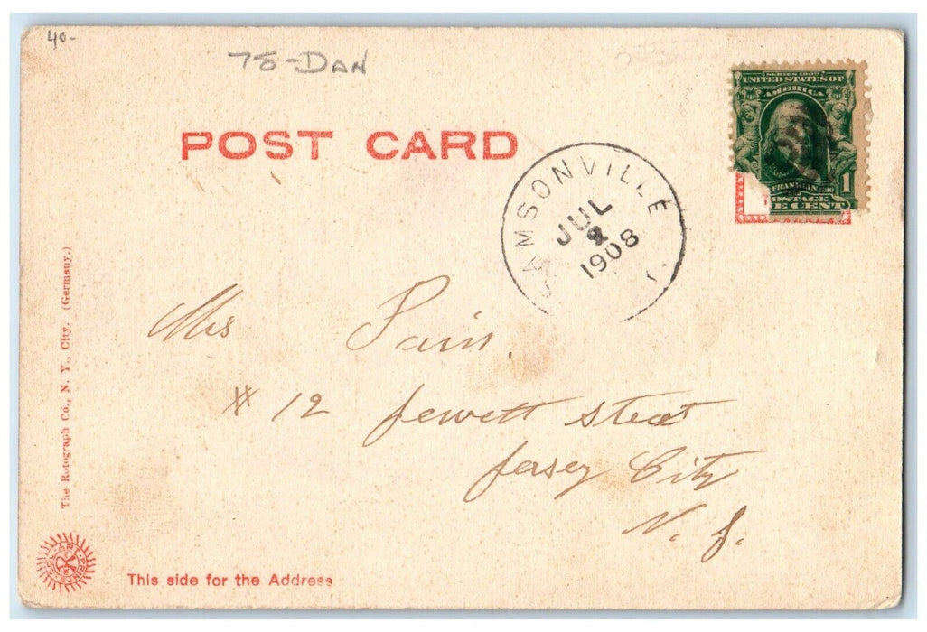 1908 Catskill Mountains The Dugway Shokan New York NY Rotograph Posted Postcard