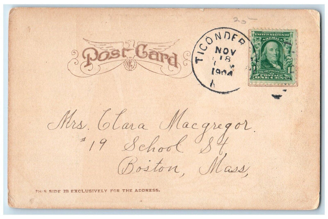 1904 City Hall Street Sidewalk Building Tower Exterior Albany New York Postcard